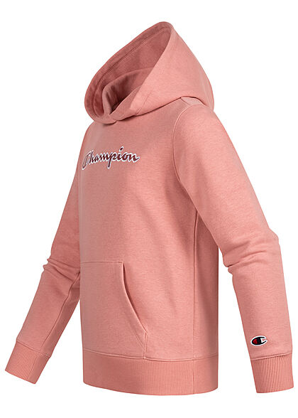 Champion Kids Meisje Hoodie met kangoeroezak en logoborduursel roze