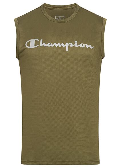 Champion Performance Heren Spiershirt met logoprint olijfgroen