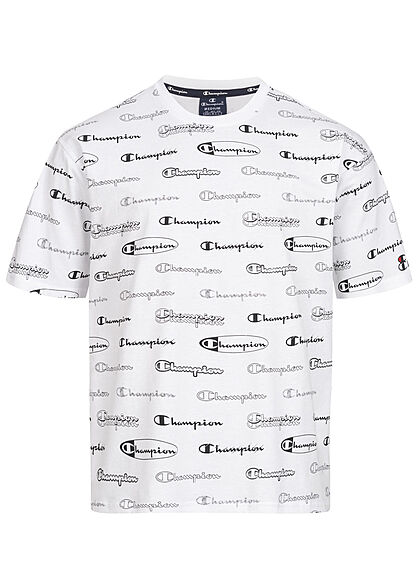 Champion Heren Custom Fit T-shirt met logoprint wit zwart