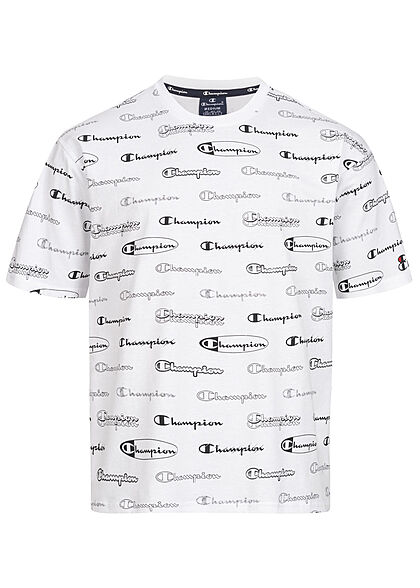 Champion Heren Custom Fit T-shirt met logoprint wit zwart
