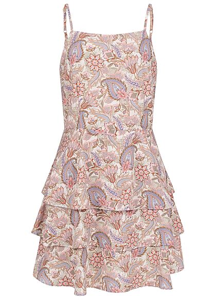 Aiki Dames Mini Jurk met rits en paisleyprint wit beige