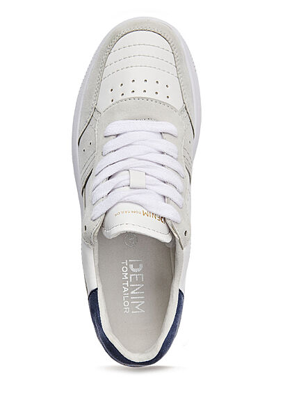 Tom Tailor Denim Dames Plateau Sneaker velours optisch wit grijs