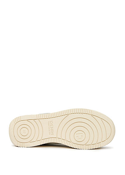 Tom Tailor Denim Dames Plateau Sneaker velours optisch grijs beige