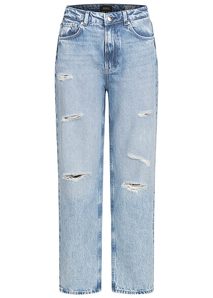 ONLY Dames NOOS Jeans Broek met 5 zakken destroyed look lichtblauw