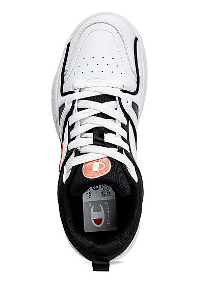 Champion Dames Low Cut Sneaker van kunstleer wit zwart roze
