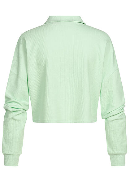 Vero Moda Dames Cropped Shirt met lange mouwen en knopen groen
