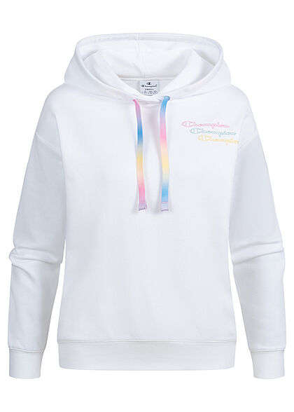 Champion Dames Box Block Hoodie met logo-opdruk wit
