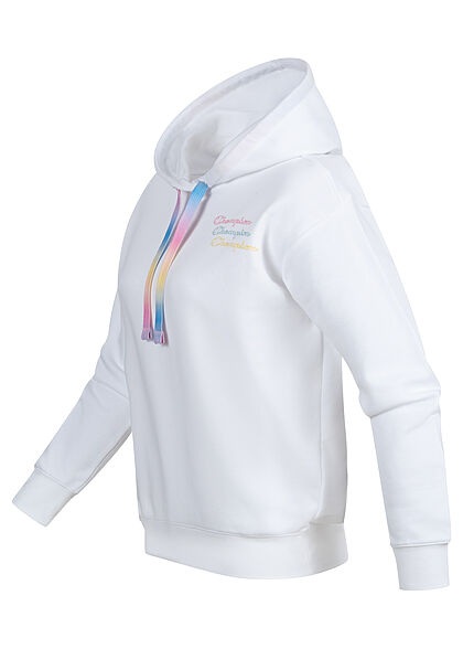 Champion Dames Box Block Hoodie met logo-opdruk wit
