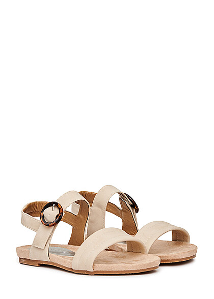 Tom Tailor Dames Sandaal met leo-opdruk en gesp beige