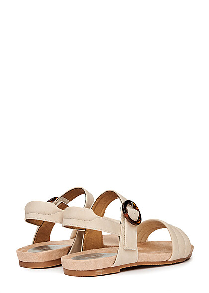 Tom Tailor Dames Sandaal met leo-opdruk en gesp beige