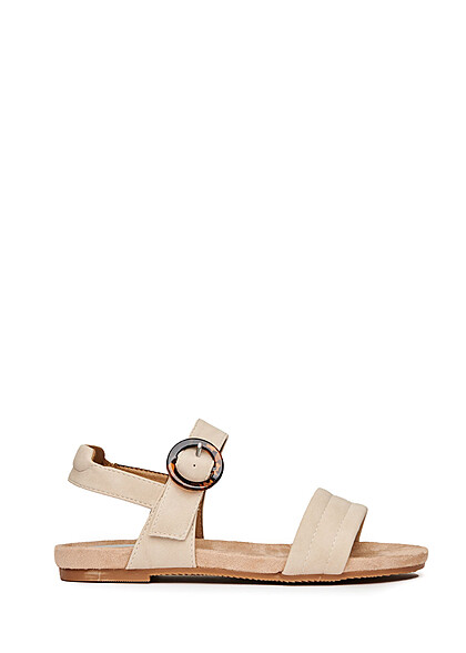 Tom Tailor Dames Sandaal met leo-opdruk en gesp beige