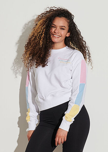 Champion Dames Trui met logo-opdruk wit multicolor