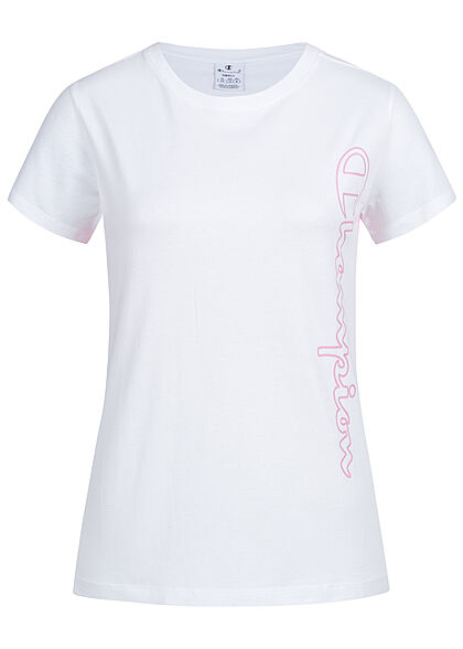 Champion Dames T-Shirt met logoprint wit veelkleurig