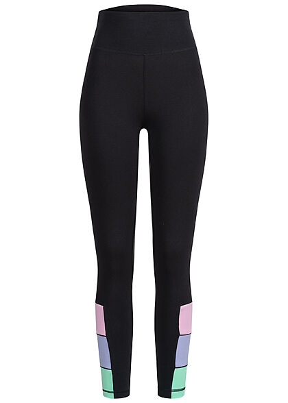 Champion Dames Legging met logo-opdruk color block zwart