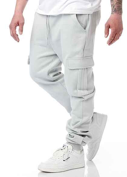 Urban Classics Heren Sweatpants cargo broek lichtgrijs