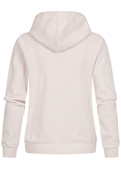 Champion Damen Hoodie mit Logo Print Kapuze Tunnelzug & Kängurutasche beige grau
