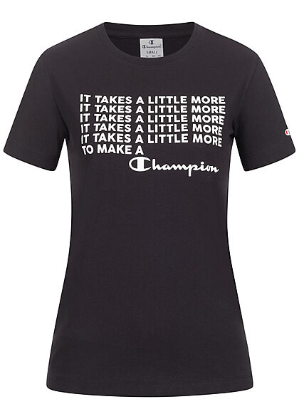 Champion Damen T-Shirt mit Statement Print It takes schwarz