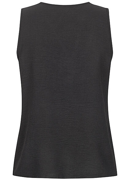 Cloud5ive Dames Blouse met V-hals en structuurstof zwart