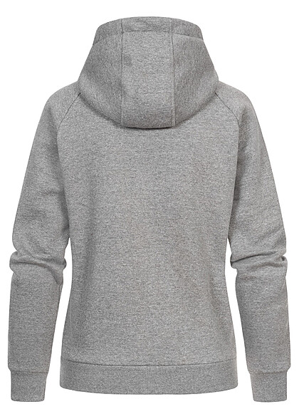 Cloud5ive Dames Sweater Zip-Hoodie met 2 zakken donkergrijs