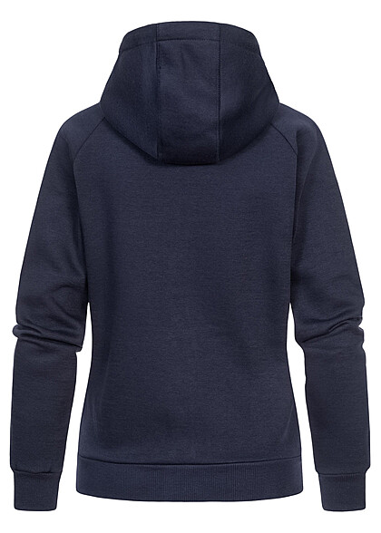 Cloud5ive Dames Sweater Zip-Hoodie met 2 zakken navy blau