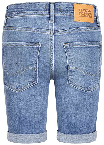 Jack and Jones Junior Jeans Korte broek met 5 zakken vernietigde look blauw