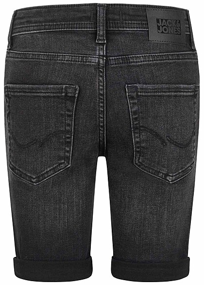 Jack and Jones Junior Jeans Korte broek met 5 zakken vernietigde look zwart