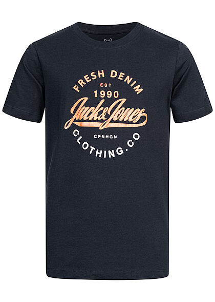 Jack and Jones Junior T-Shirt met logo-opdruk marineblauw