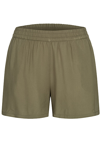 ONLY Dames Korte broek met elastische tailleband groen