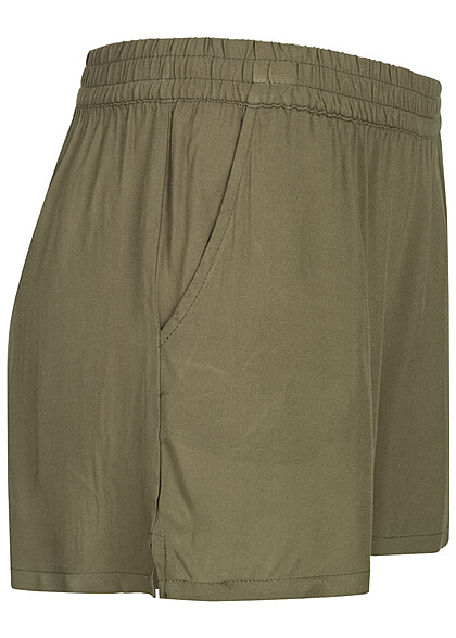 ONLY Dames Korte broek met elastische tailleband groen