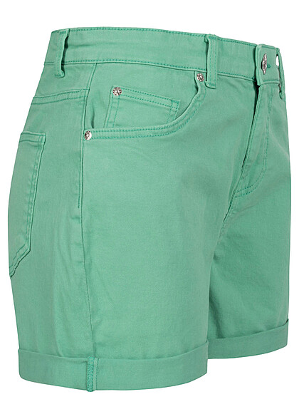 ONLY Dames Jeans Korte broek met 5 zakken groen