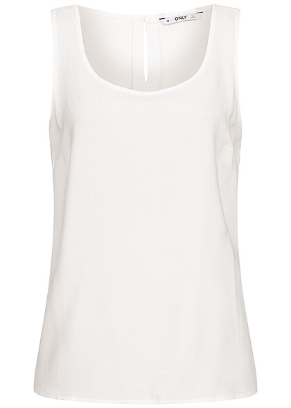 ONLY Dames Viscose Blouse Top met crewneck wit