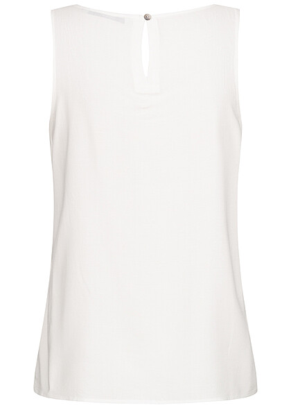 ONLY Dames Viscose Blouse Top met crewneck wit