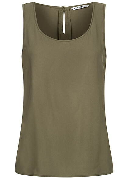 ONLY Dames Viscose Blouse Top met crewneck groen