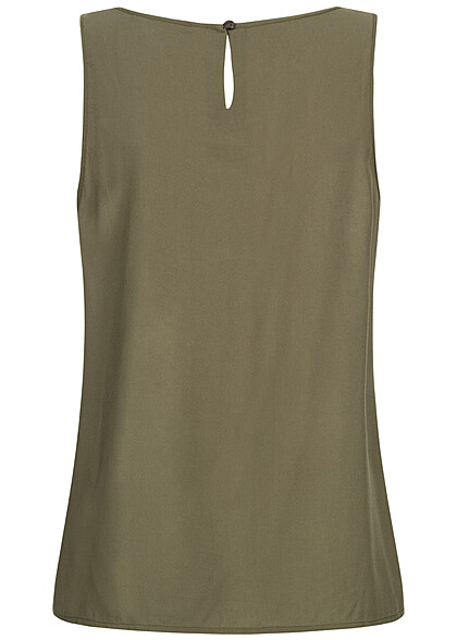 ONLY Dames Viscose Blouse Top met crewneck groen