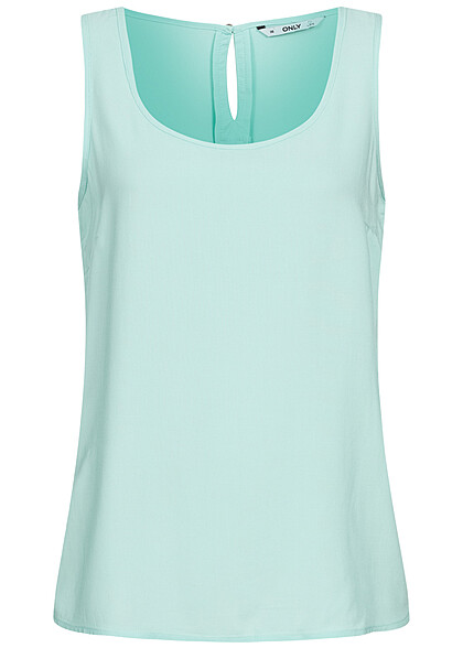 ONLY Dames Viscose Blouse Top met crewneck turkoois