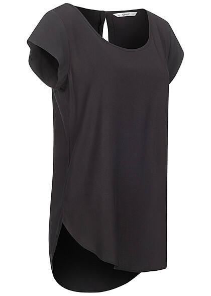 ONLY Dames Viscose Blouse Top met crewneck zwart
