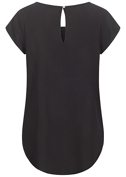 ONLY Dames Viscose Blouse Top met crewneck zwart