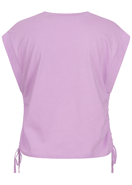 Vero Moda Dames T-shirt met vleugelmouwen en binddetail paars