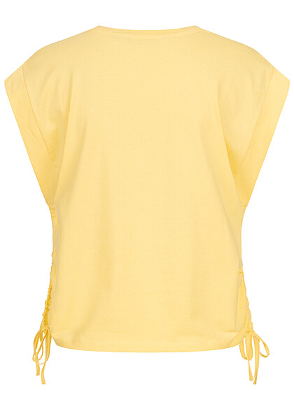 Vero Moda Dames T-shirt met vleugelmouwen en binddetail geel