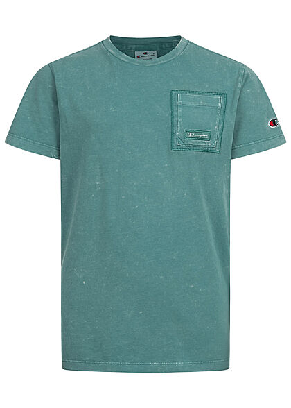 Champion Kids Jongens T-shirt met borstzak en logoprint groen