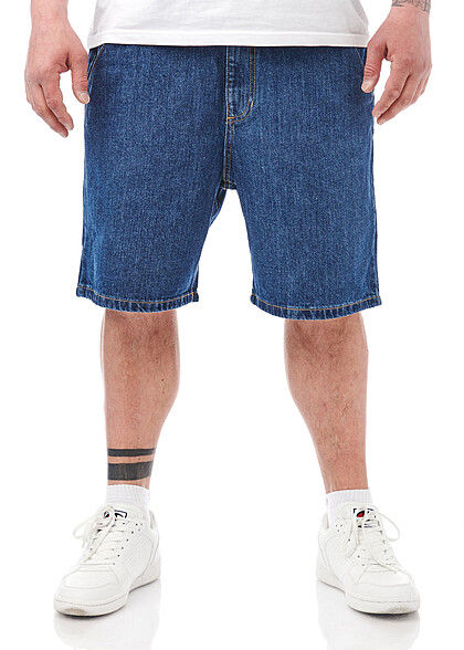 Urban Classics Herren Bermuda Jeans Shorts mit 4-Pockets mid indigo blau