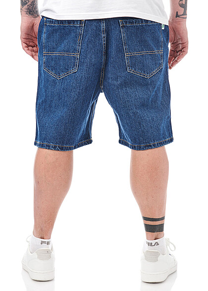 Urban Classics Herren Bermuda Jeans Shorts mit 4-Pockets mid indigo blau
