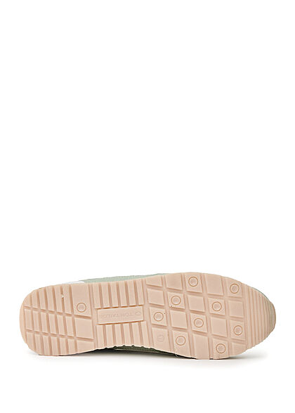 Tom Tailor Dames 2-Tone Sneaker met veters mint groen beige