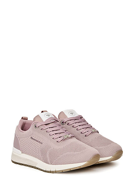 Tom Tailor Dames Loopsneaker met memory zool en veters paars