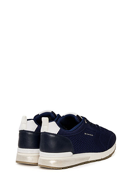 Tom Tailor Dames Loopsneaker met memory zool en veters marineblauw