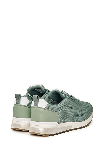 Tom Tailor Dames Loopsneaker met memory zool en veters groen