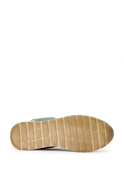 Tom Tailor Dames Loopsneaker met memory zool en veters groen