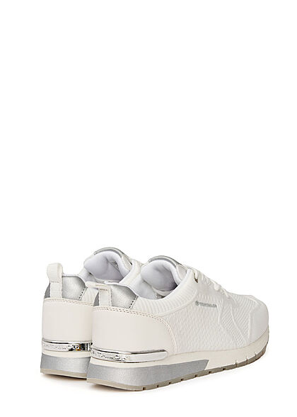 Tom Tailor Dames Loopsneaker met memory zool en veters wit