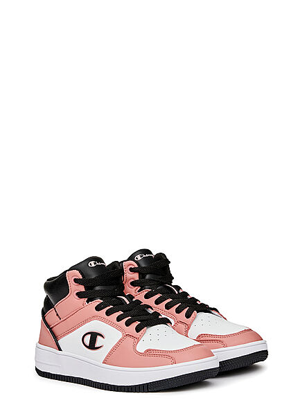 Champion Dames Mid-Cut Sneaker van kunstleer roze wit