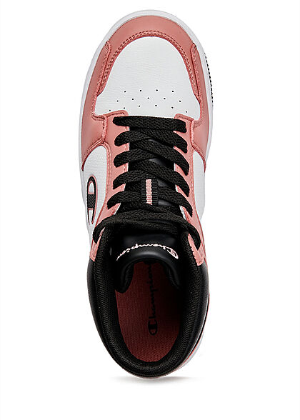 Champion Dames Mid-Cut Sneaker van kunstleer roze wit